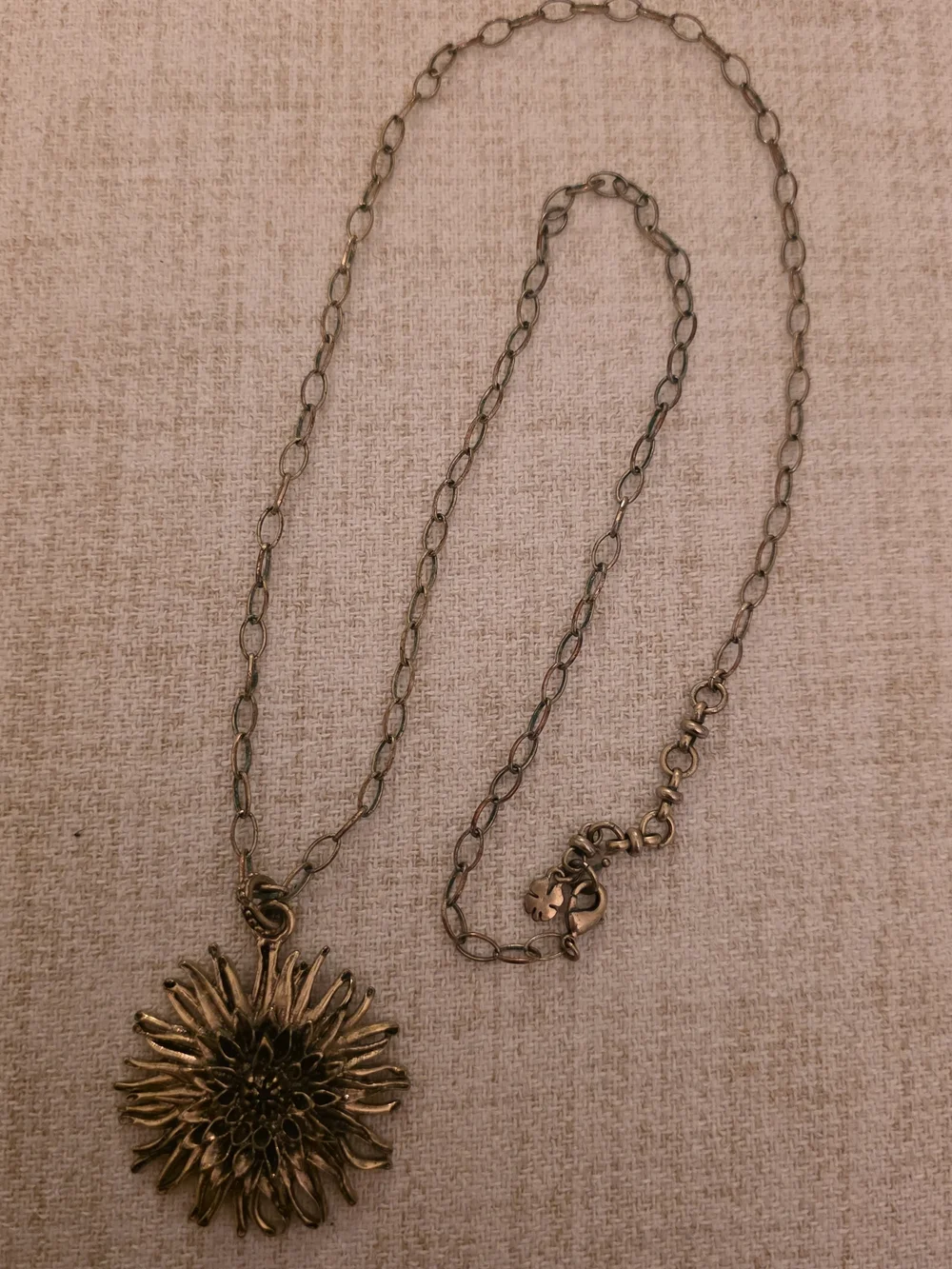 Lucky Brand Sunflower Pendant Long Necklace 30